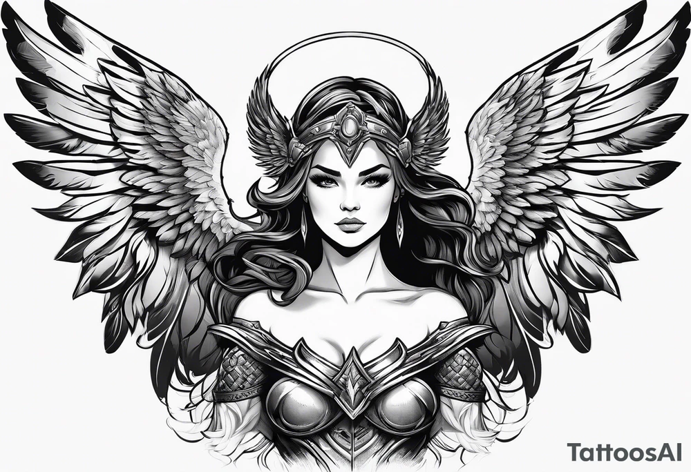 A Valkyrie with wings tattoo idea