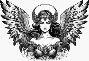 A Valkyrie with wings tattoo idea
