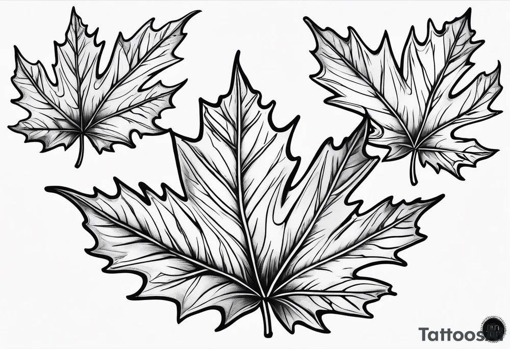 three falling maple leaves tattoo idea