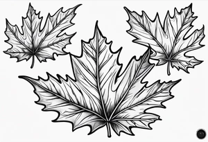 three falling maple leaves tattoo idea