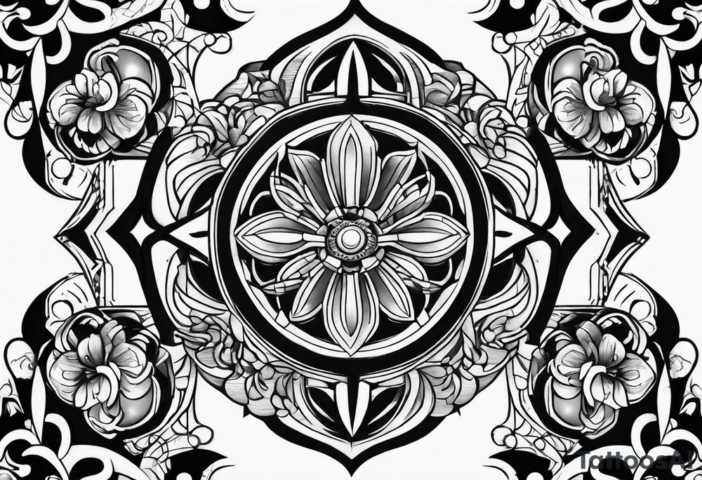 dark ornament arm tattoo idea