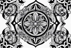dark ornament arm tattoo idea