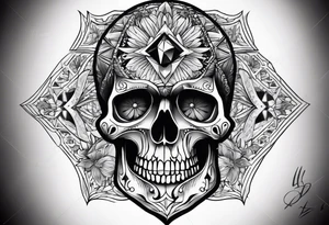 Diamond skull tattoo idea