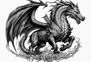 knight and dragon tattoo idea