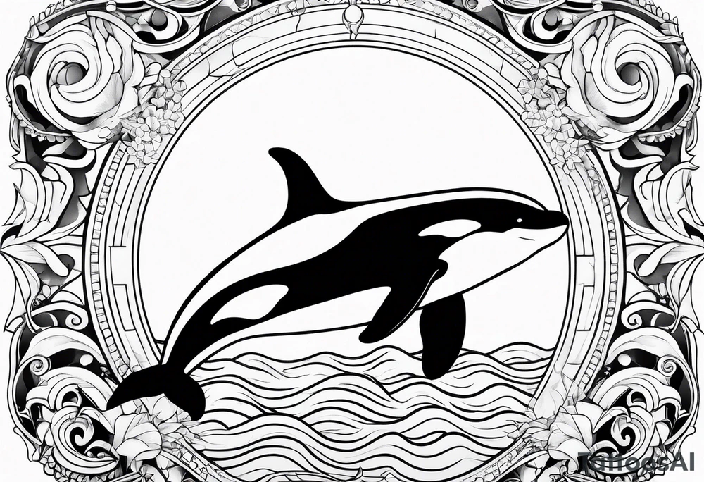 Orca outline tattoo idea