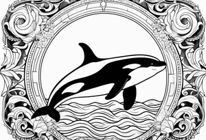 Orca outline tattoo idea