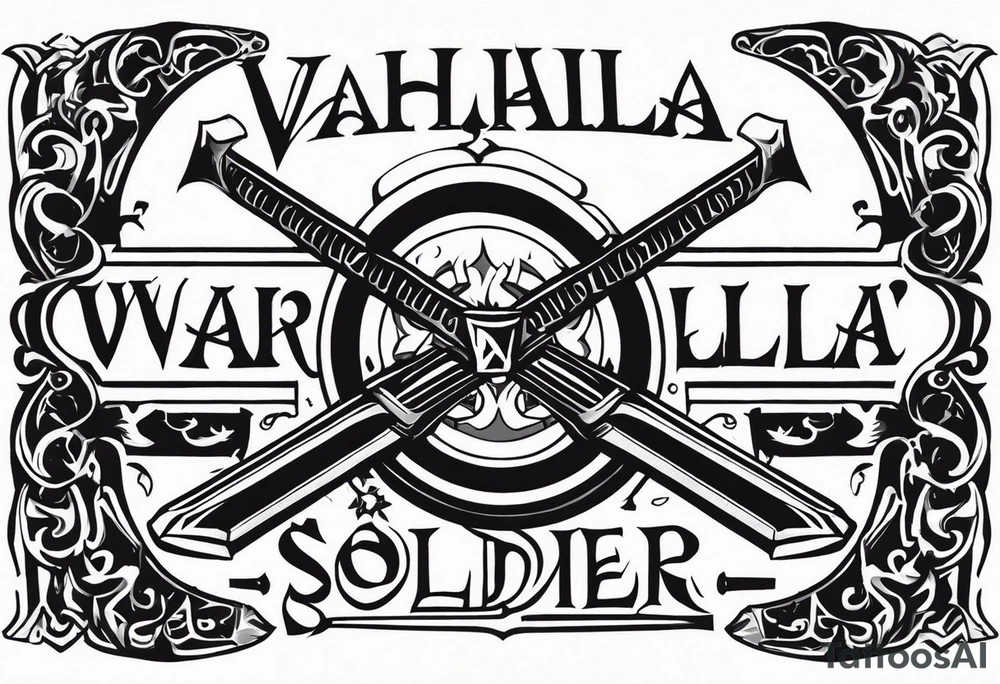 Valhalla  warrior soldier  Sword axe tattoo idea