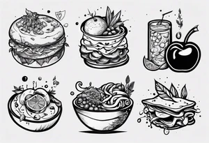 flash art
food tattoo idea