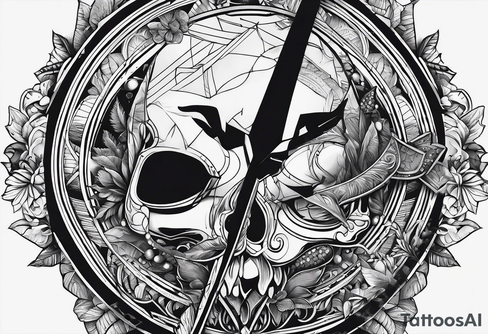 human hand punctured by an arrow tattoo idea