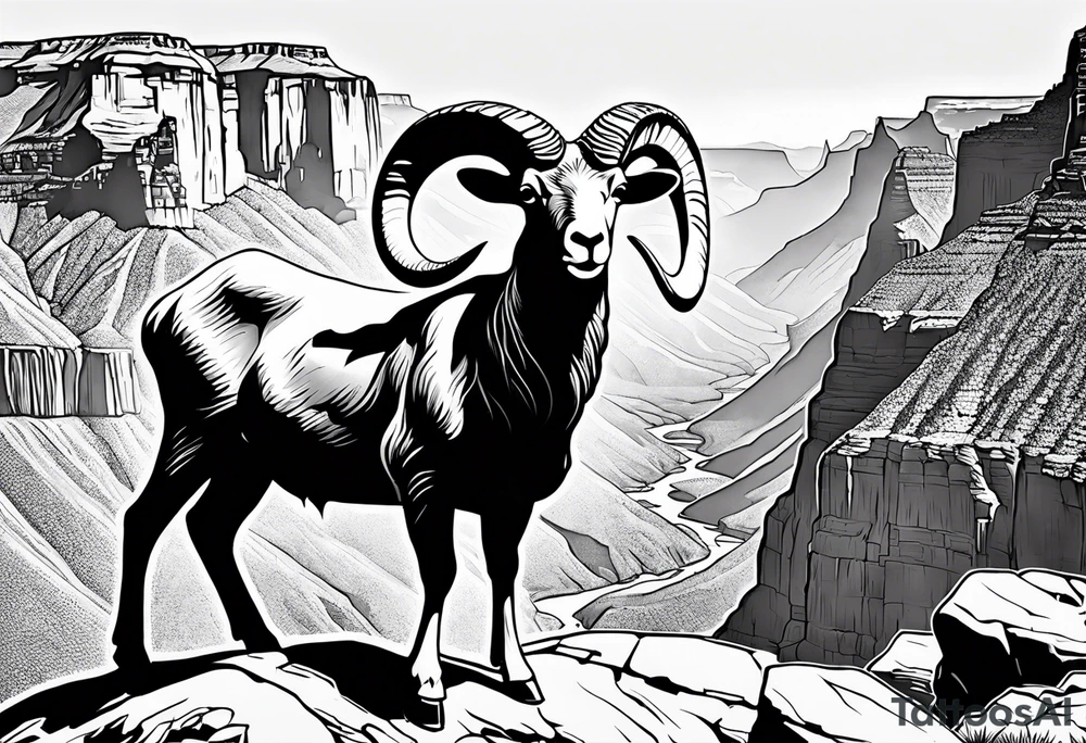 Grand canyon, big horn sheep in the distance, forearm tattoo idea