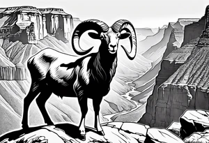 Grand canyon, big horn sheep in the distance, forearm tattoo idea