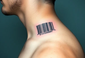 A barcode where the lines glitch and distort at the edges, symbolizing a love that breaks traditional codes. tattoo idea