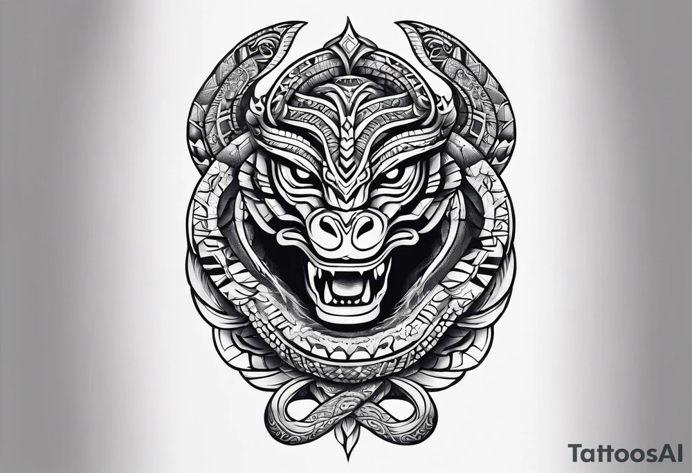 Aztec snake tattoo idea