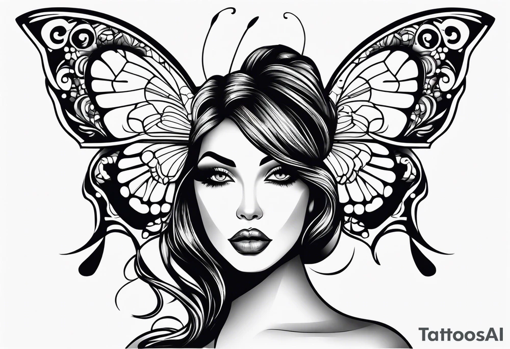 Beautiful women butterfly sarcastic comment svg tattoo idea
