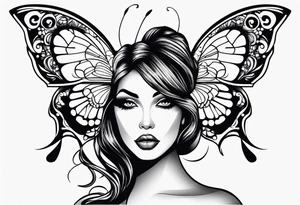 Beautiful women butterfly sarcastic comment svg tattoo idea