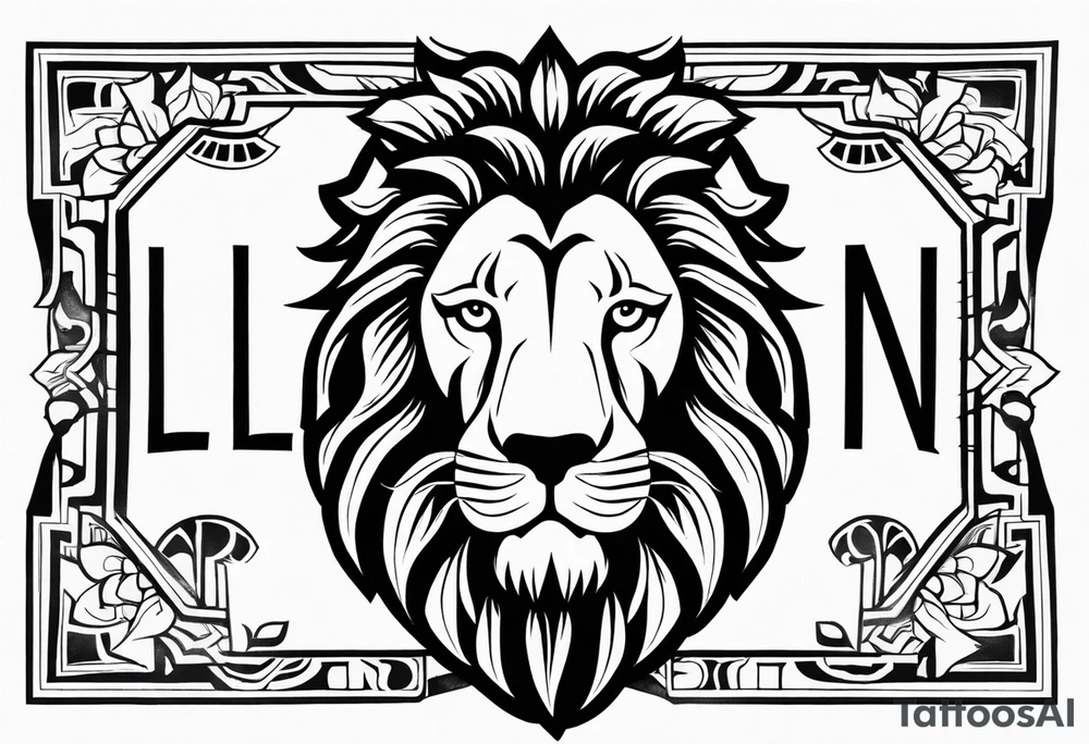 text lion tattoo idea
