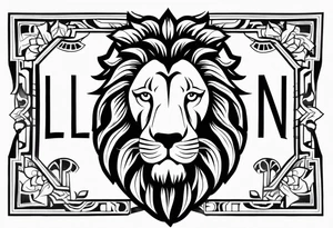 text lion tattoo idea