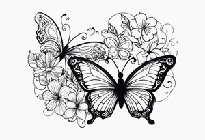 Butterflies and flowers tattoo idea