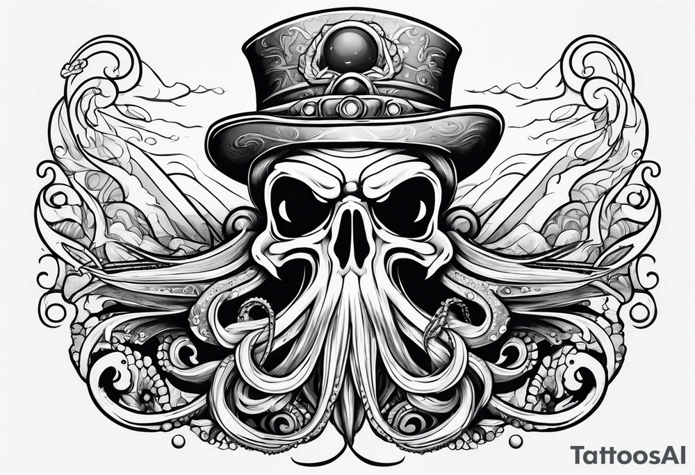 death rock squid tattoo idea