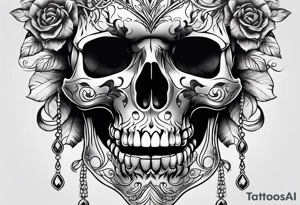 female skull tattoo idea
