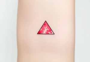 A watercoloured pink triangle, with small lining and upside down. Just the colour pink. No shapes tattoo idea