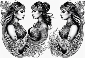 fasi lunari sulla spina dorsale tattoo idea