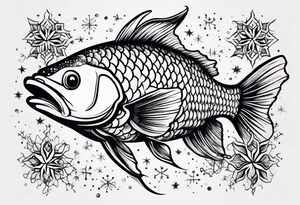 Constellation, animal fish carp kaoi, snowflake tattoo idea