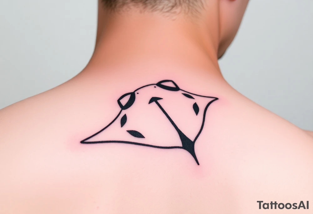 Diving, traveling around the world. Manta ray, tattoo idea