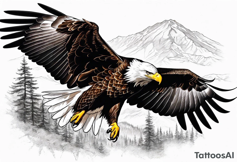 eagle landing tattoo idea