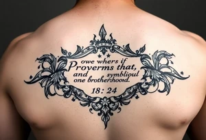 proverbs 18:24 surrounded by something that symbolizes brotherhood tattoo idea