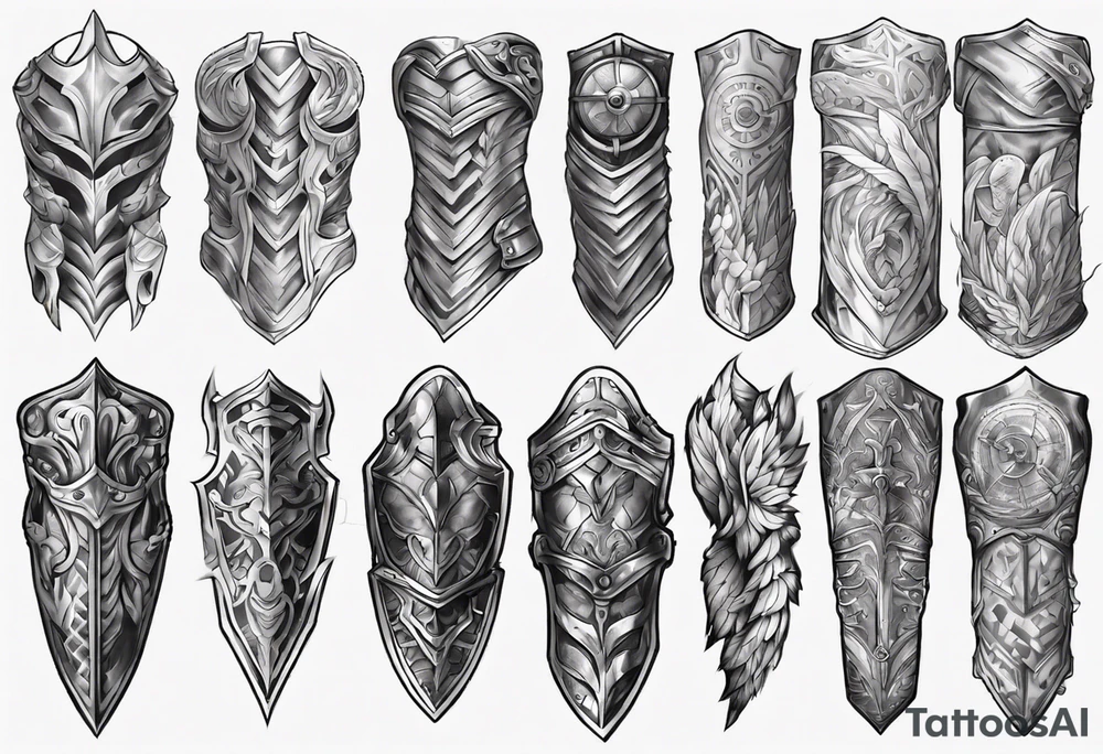 Arm sleeve armor tattoo idea