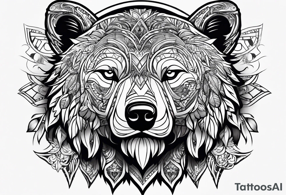 Snow bear warrior tattoo idea