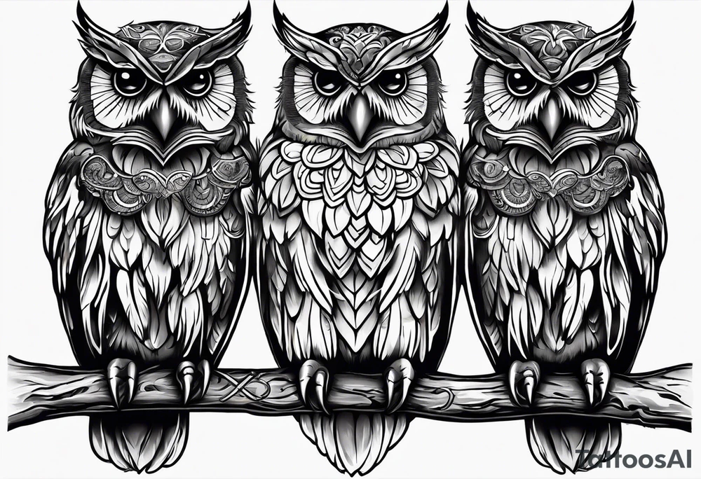 Owls
Hear no evil, see no evil, speak no evil tattoo idea