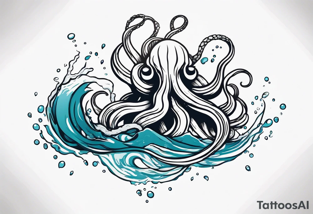 Kraken tentacles coming out of water tattoo idea