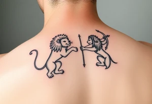 Leo zodiac sign and Sagittarius together tattoo idea