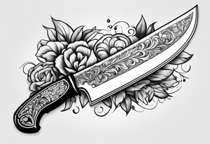 simple chef knife tattoo idea