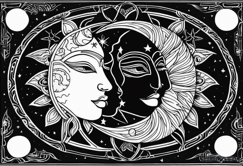 Sun and moon intertwined. tattoo idea
