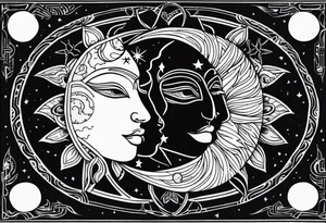Sun and moon intertwined. tattoo idea