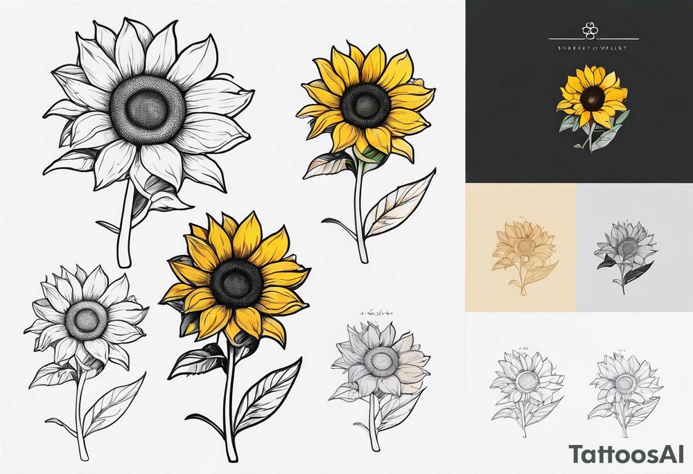 a sunflower tattoo idea