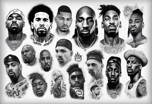 Icons portraits 
ARM SLEEVE 
REALISTIC
messi
Tupac
biggie tattoo idea