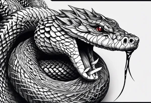 the top of the crown spikes morph into snakes tattoo idea