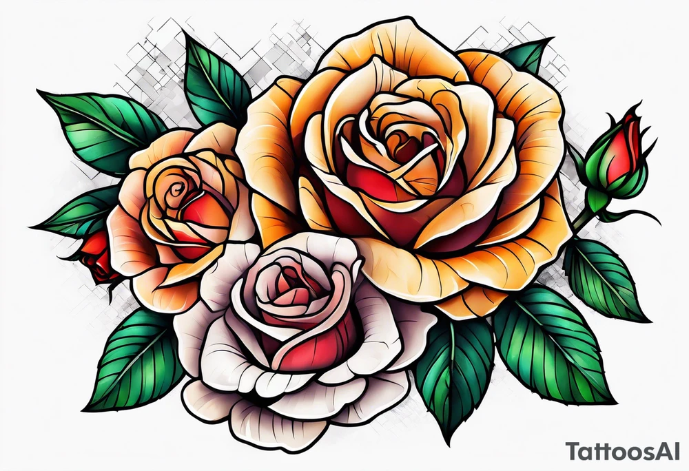 Roses on shoulders tattoo idea