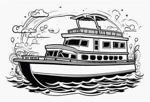 Pontoon boat memorial for dad tattoo idea