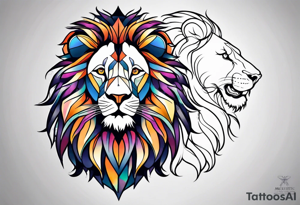 Powerful majestic lion tattoo idea