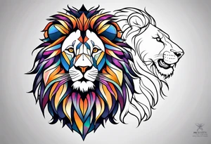 Powerful majestic lion tattoo idea