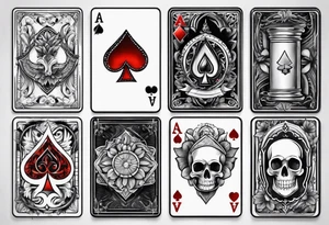 Ace cards on fingers tattoo idea