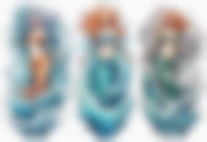 a beautiful glass statue standing in crashing waves tattoo idea