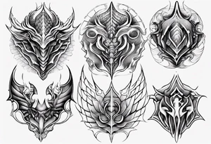Dragon scale symmetrical tattoo idea