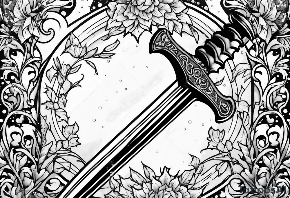 snow falling on swords tattoo idea