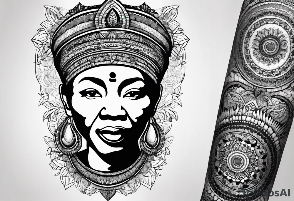 mandela patterns for leg sleeve tattoo idea